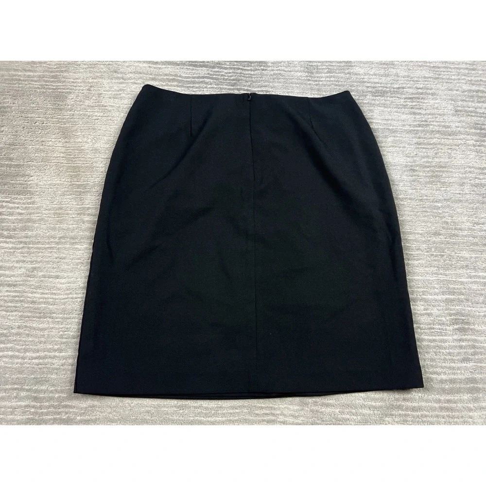 Calvin Klein Skirt‎ Womens 12 Black Faux Wrap Zip Pencil Polyester Blend NWT
